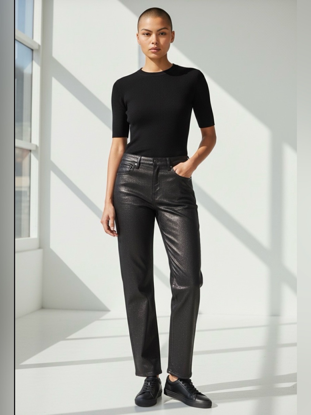 Old Navy Black Metallic Shine black jeans